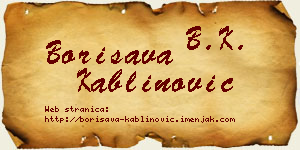 Borisava Kablinović vizit kartica